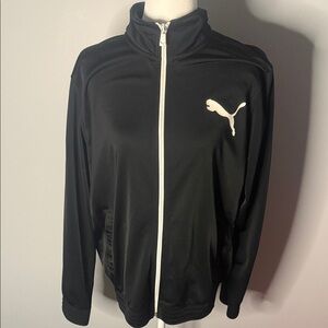 Puma Men's Black Windbreaker with White Logo